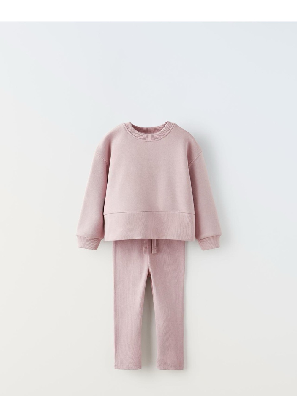 Zara Kids Two-Piece Loungewear Set in Light Mauve